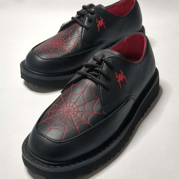 Joe's Garb Other - 🕸️Rare Vintage Kids Black Leather Dress Shoes US 4 Retro Goth